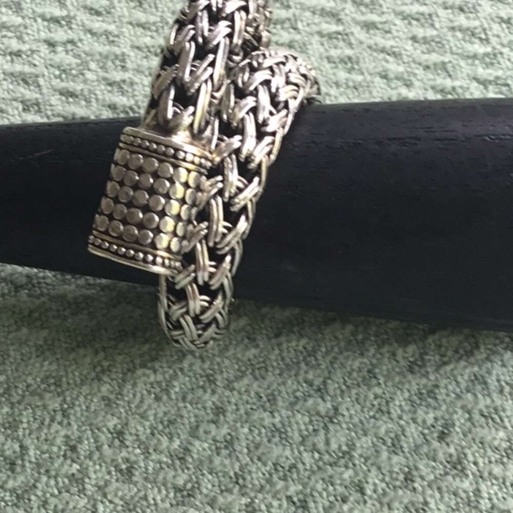 Gorgeous 925 Sterling Silver Woven Bracelet Heavy - Picture 2 of 13